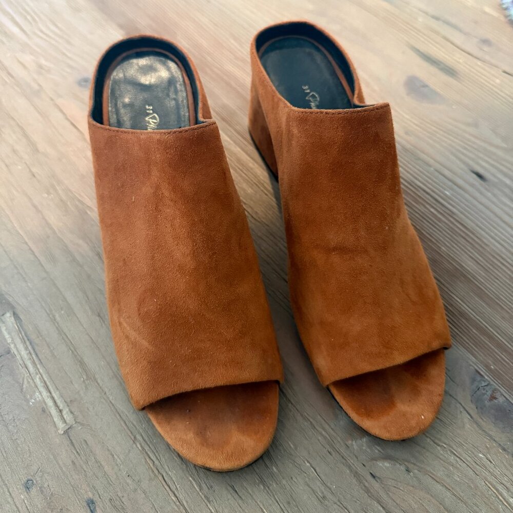 3.1 Phillip Lim Suede Open Toe Mule